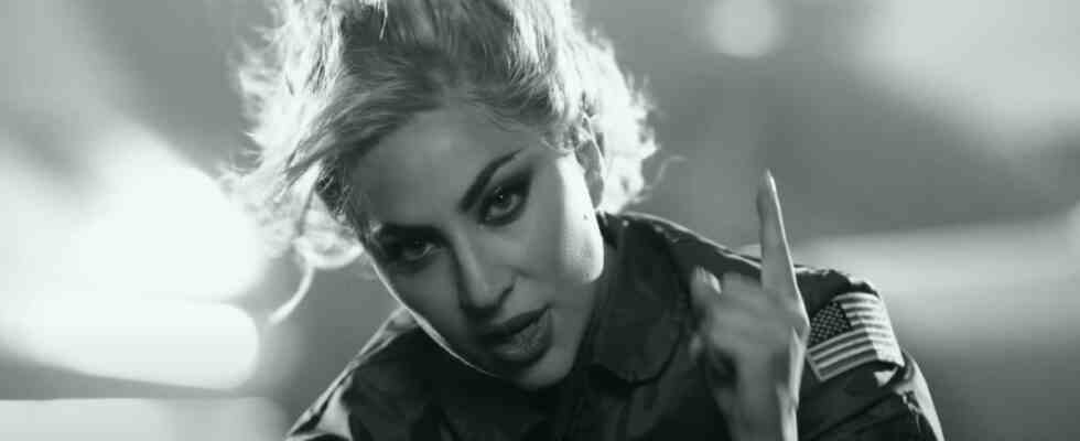 Lady Gaga in the music video for Top Gun: Maverick.