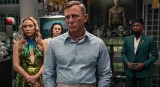 Kate Hudson, Jessica Henwick, Daniel Craig and Leslie Odom Jr. in Glass Onion: A Knives Out Mystery