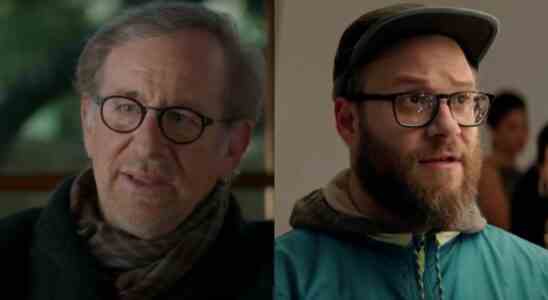 Steven Spielberg and Seth Rogen