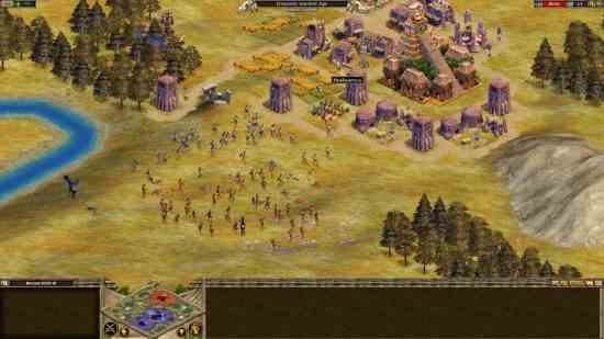 Les meilleurs jeux comme Age of Empires - une civilisation qui pousse près d'une rivière et des arbres dans Rise of Nations.