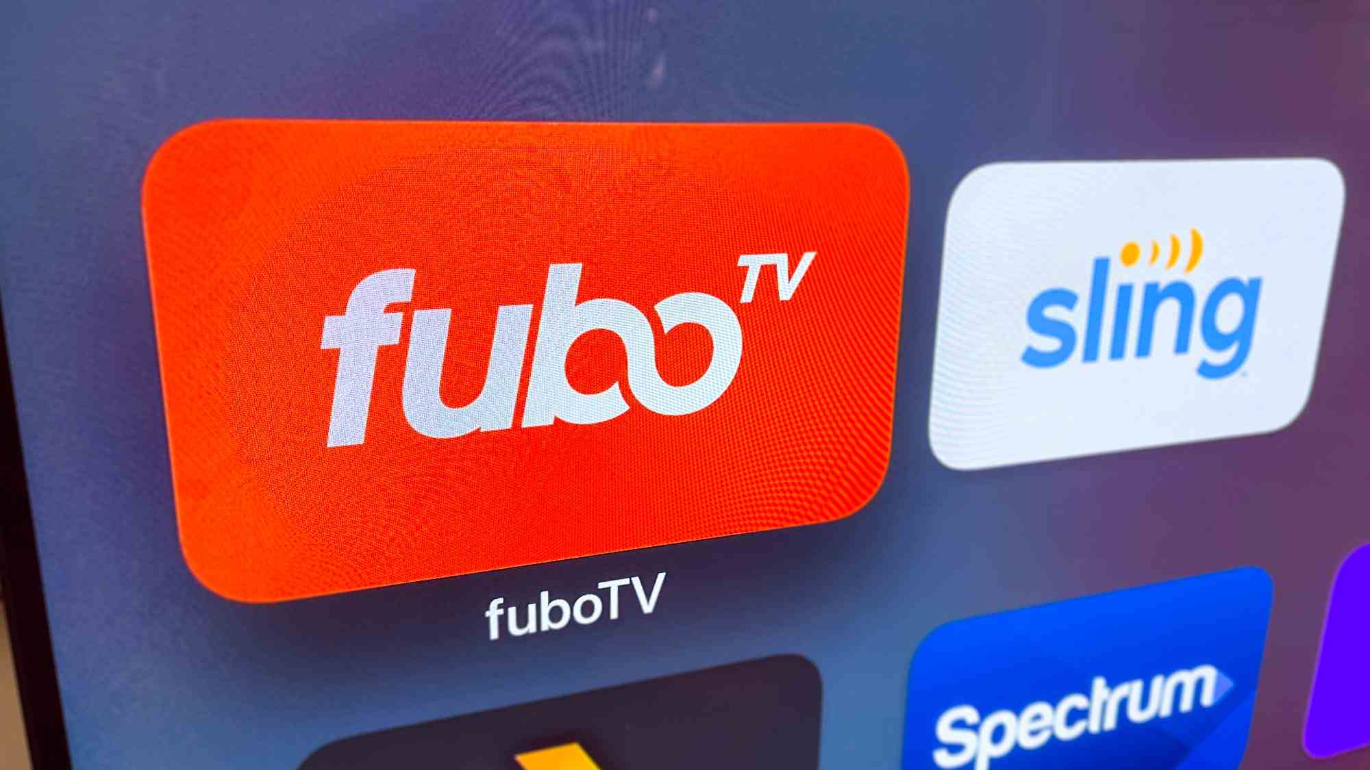 Logo FuboTV sur l'écran d'accueil Apple tvOS