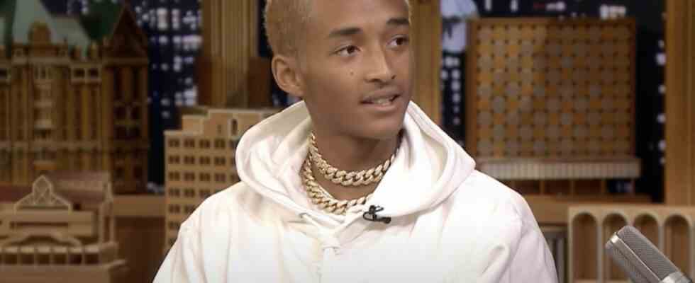 Jaden Smith being interviewed on The Tonight Show Starring Jimmy Fallon