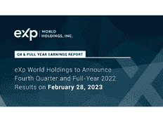 eXp World Holdings annoncera ses résultats du quatrième trimestre et de l'exercice 2022 le 28 février 2023