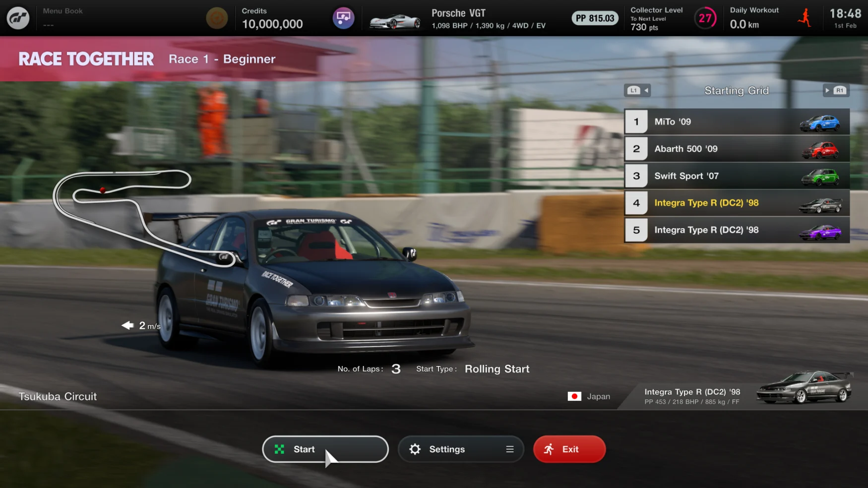 Captures d'écran de divers aspects de l'expérience de course GT Sophy