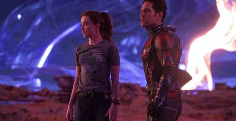 (L-R): Kathryn Newton as Cassandra "Cassie" Lang and Paul Rudd as Scott Lang/Ant-Man in Marvel Studios' ANT-MAN AND THE WASP: QUANTUMANIA. Photo by Jay Maidment. © 2022 MARVEL.
