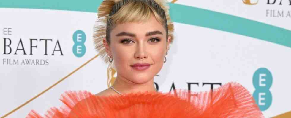 Florence Pugh attends the EE BAFTA Film Awards 2023 at The Royal Festival Hall on February 19, 2023 in London, England.