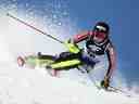 Laurence St-Germain, de Québec, participe à la première manche de l'épreuve de slalom des Championnats du monde de ski alpin FIS à Méribel, en France, le 18 février 2023.
