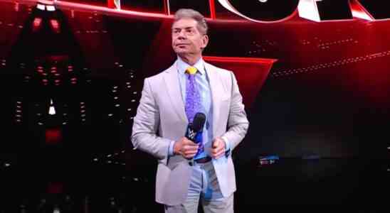 Vince McMahon welcoming fans back on Smackdown.