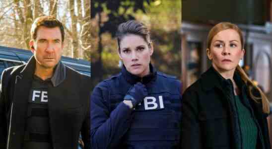Dylan McDermott, Missy Peregrym, and Eva-Jane Willis cropped for FBI/Most Wanted/International crossover