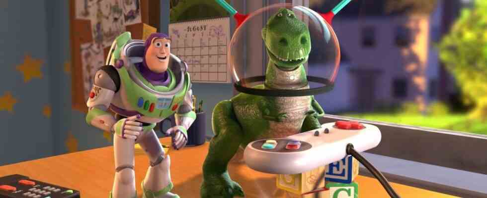 Buzz and Rex in Toy Story 2.
