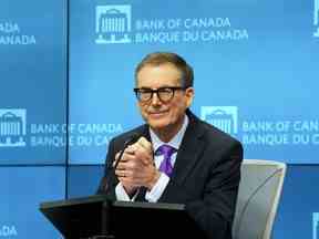 Tiff Macklem, gouverneur de la Banque du Canada, tient une conférence de presse à la Banque du Canada à Ottawa, le 25 janvier 2023. Macklem dit que bien qu'un ralentissement de l'économie ne semble pas être une bonne chose, c'est quand l'économie est en surchauffe .