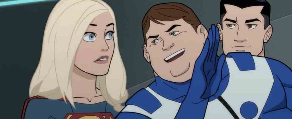 Bouncing Boy speaking with Supergirl in Legion of Super-Heroes