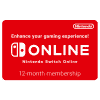 Nintendo Switch Online - Abonnement individuel de 12 mois