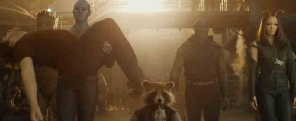 Guardians of the Galaxy Vol 3 official trailer Super Bowl Chris Pratt trilogy finale die death Nebula romance High Evolutionary
