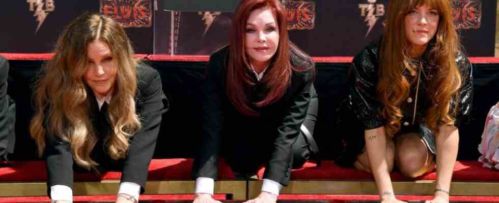 lisa marie presley, priscilla presley, and riley keough at their handprint ceremony