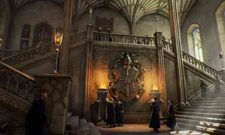 Jeu tiré de Hogwarts Legacy montrant l'intérieur du château de Poudlard
