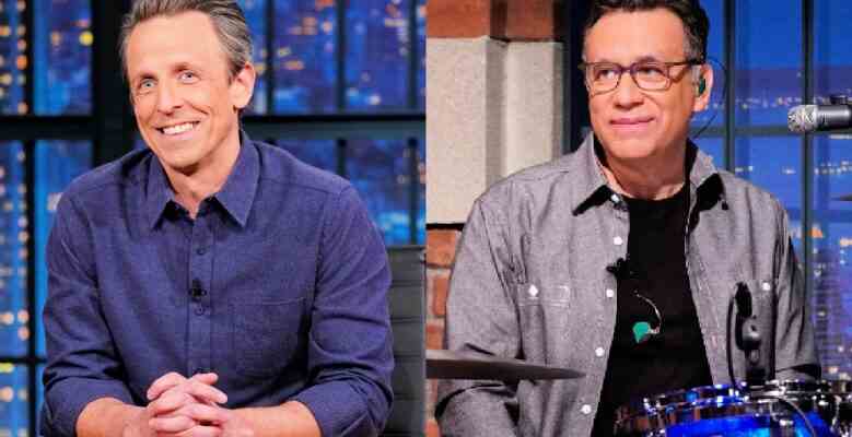 Seth Meyers and Fred Armisen on NBC's "Late Night"