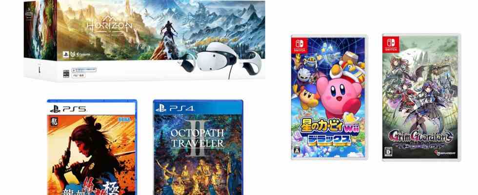 Sorties de jeux japonais de cette semaine : PS VR2, Like a Dragon : Ishin !, Octopath Traveler II, Kirby's Return to Dreamland Deluxe, etc.