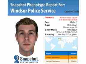 Parabon NanoLabs, une société américaine qui a aidé la police de Windsor à résoudre l'affaire du meurtre de Ljubica Topic, a utilisé le phénotypage de l'ADN pour prédire à quoi ressemblait le tueur.  PHOTO AVEC LA COURTOISIE DE PARABON NANOLABS /Windsor Star