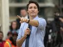 Le premier ministre Justin Trudeau tient une assemblée publique avec le syndicat des charpentiers à Woodbridge, en Ontario, le mardi 21 février 2023. 