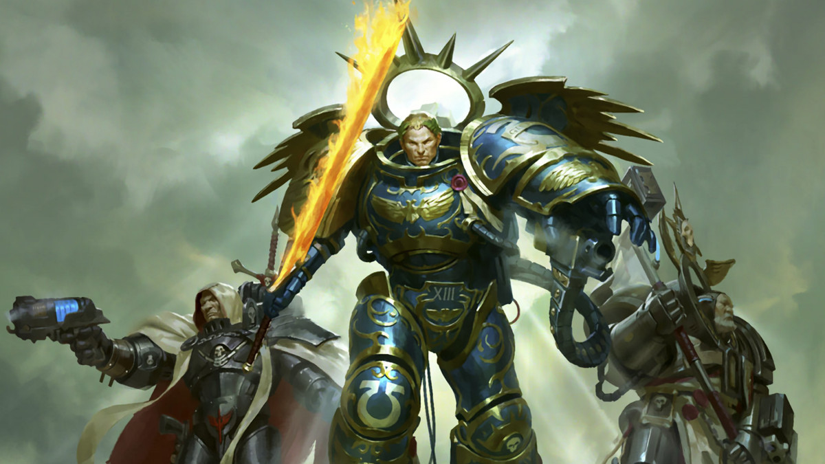 Warhammer 40,000 - Roboute Guilliman, le Primarque des Ultramarines, mène les soldats de l'Imperium au combat.