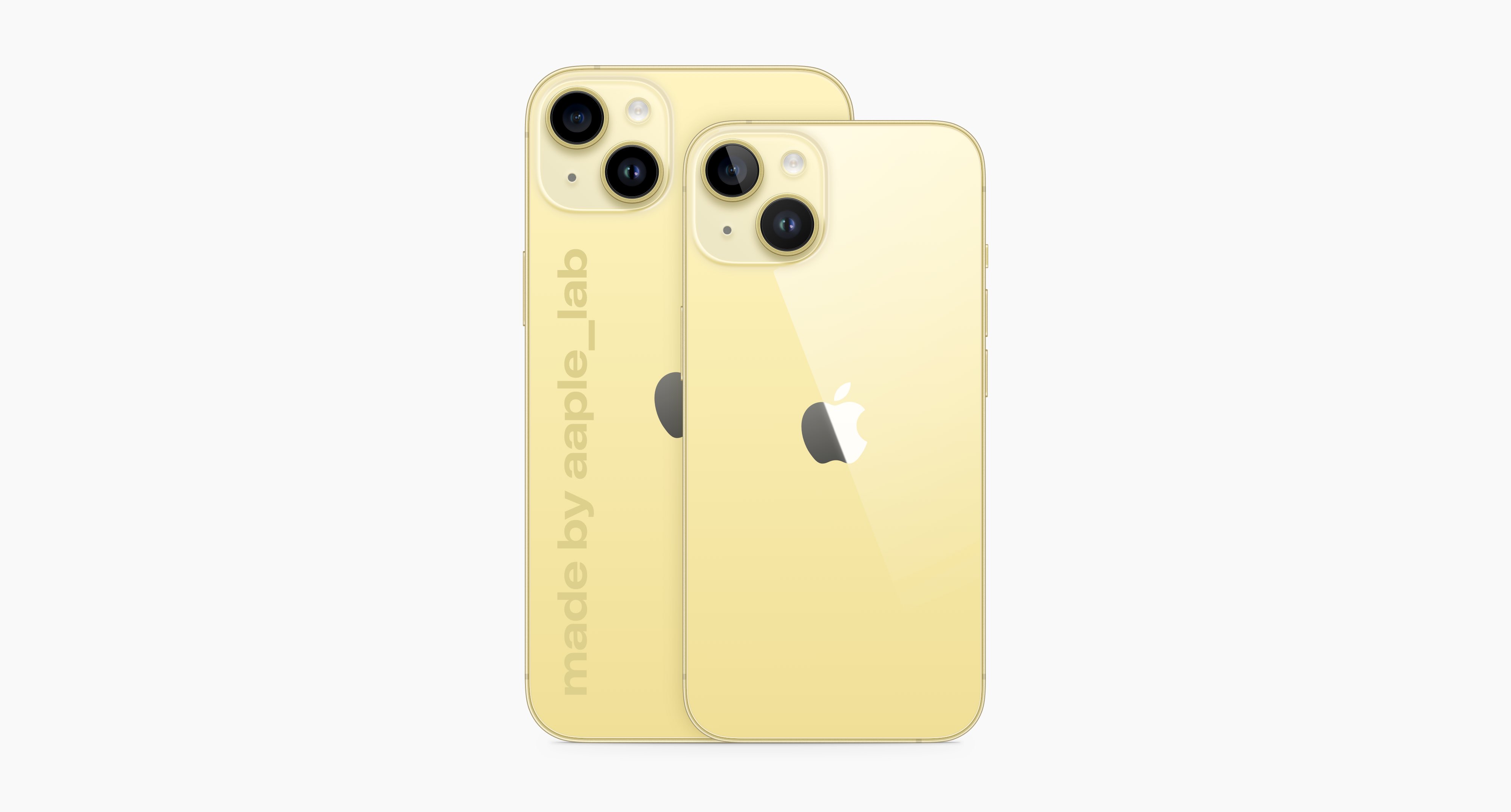 Une maquette jaune de l'iPhone 14