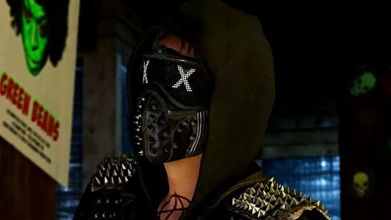 Vente Ubisoft Steam - Wrench, un homme portant un masque à pointes avec des écrans LED sur les yeux, de Watch Dogs 2