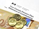 Un état des cotisations au Régime de pensions du Canada.