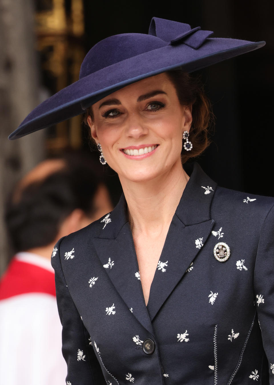 LONDRES, ANGLETERRE – 13 MARS: Catherine, princesse de Galles, sourit en quittant le Commonwealth Day Service 2023 à l'abbaye de Westminster le 13 mars 2023 à Londres, en Angleterre.  (Photo de Chris Jackson/Getty Images)