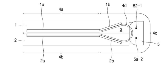 Image de la conception brevetée de charnière goutte d'eau de Samsung