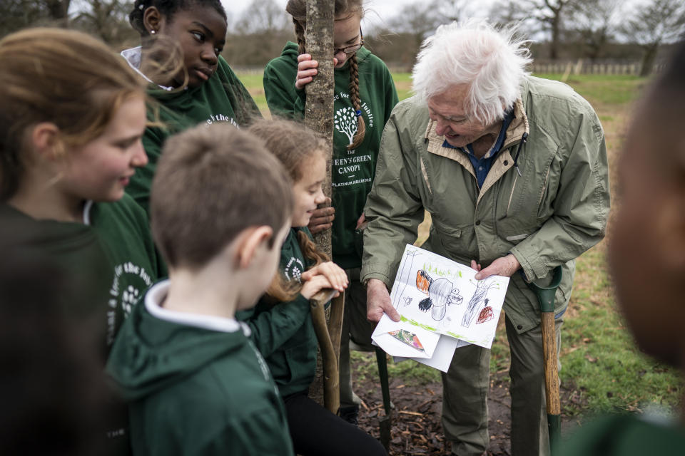 Sir David Attenborough avec les jeunes 