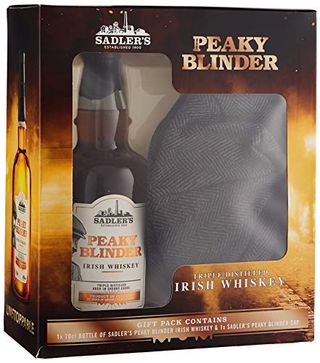 Coffret cadeau Sadler's Peaky Blinder whisky et bouchon façon Gatsby (70cl)