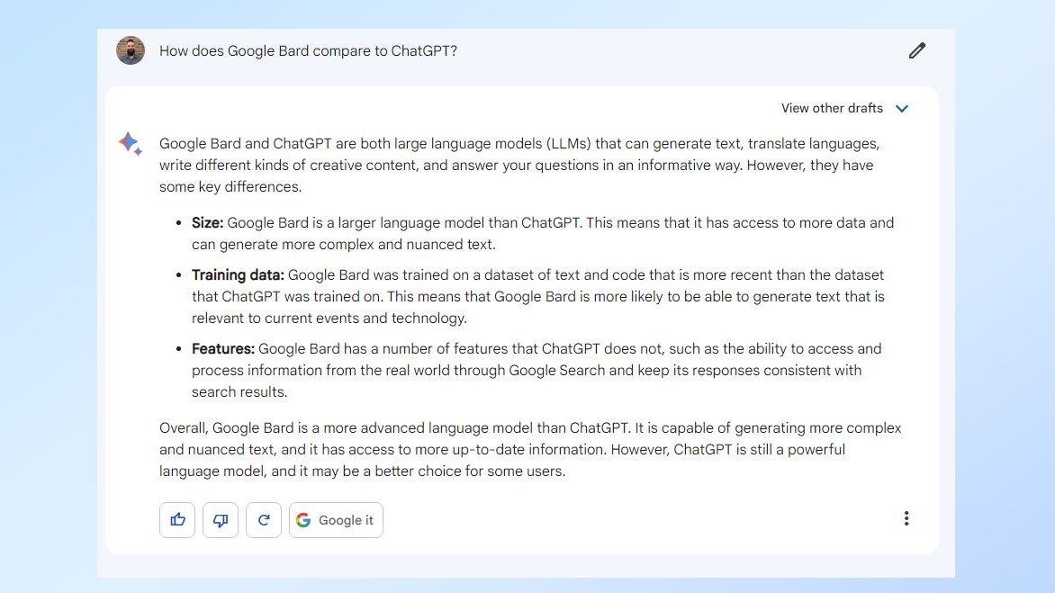 Google Bard contre ChatGPT