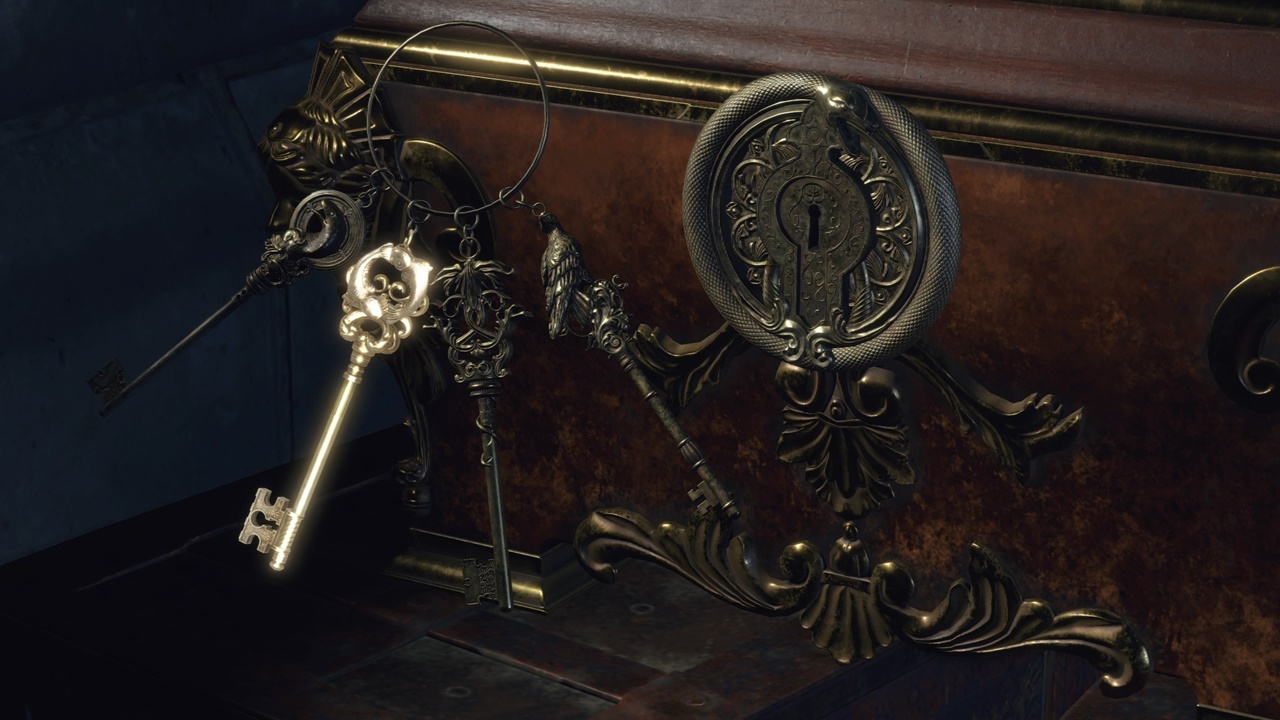 Chaque clé a un symbole différent correspondant à un conteneur ou un panneau verrouillé.