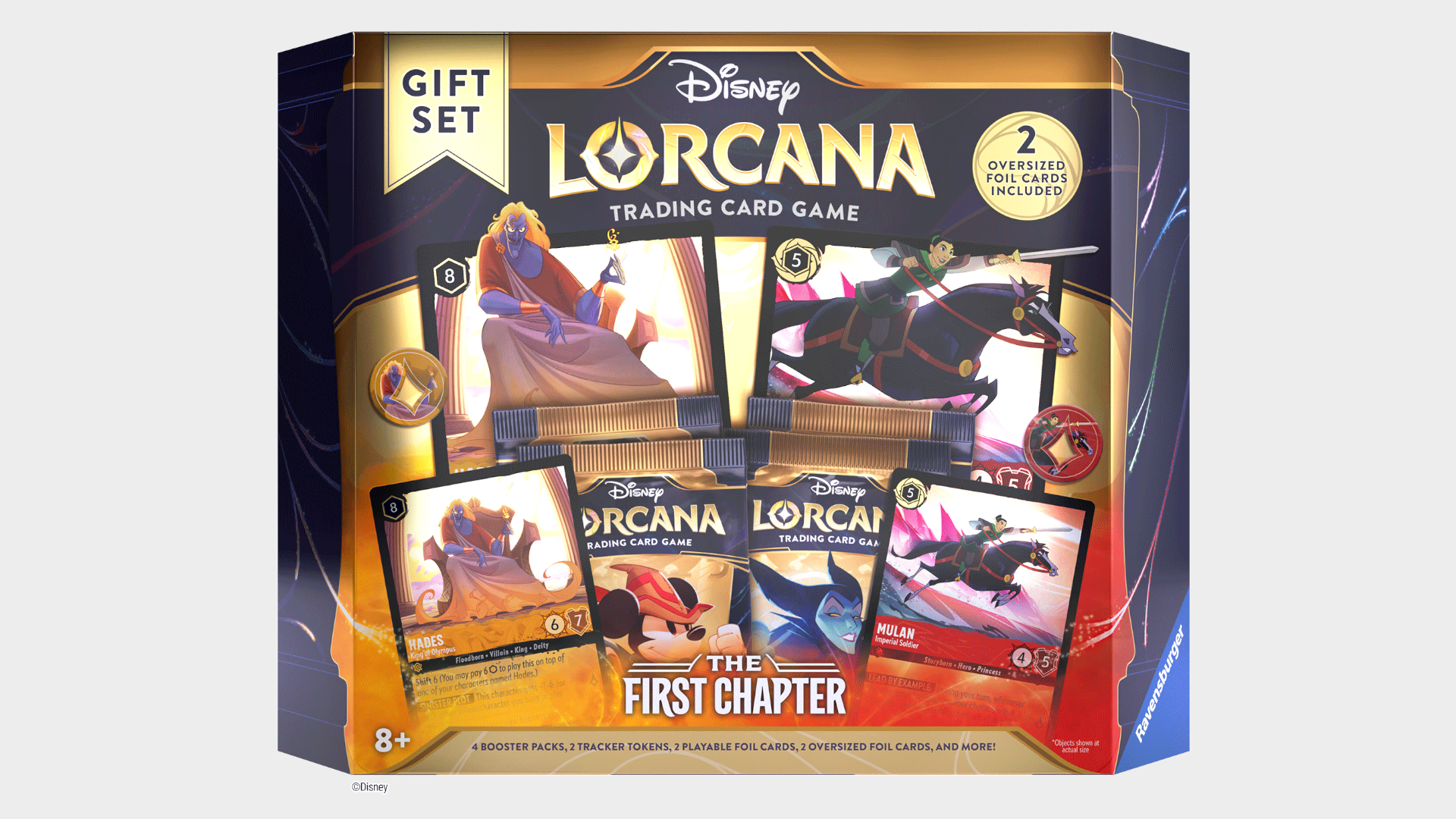 Coffret cadeau Disney Lorcana sur fond uni