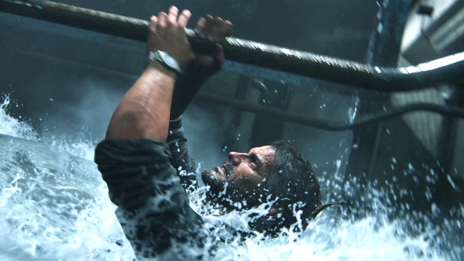 Les meilleurs paramètres de Last of Us: Joel accroché à un tuyau dans l'eau