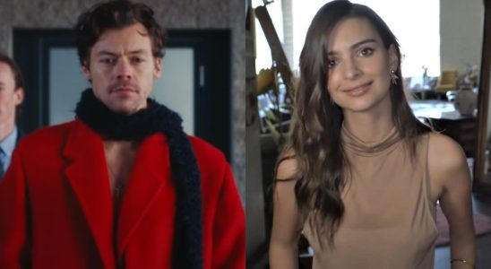 Harry Styles in As It Was music video and Emily Ratajkowski in Vogue interview.