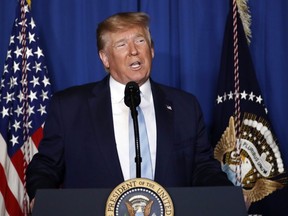 Le président américain Donald Trump prend la parole dans son domaine de Mar-a-Lago le 3 janvier 2019 à Palm Beach, en Floride.