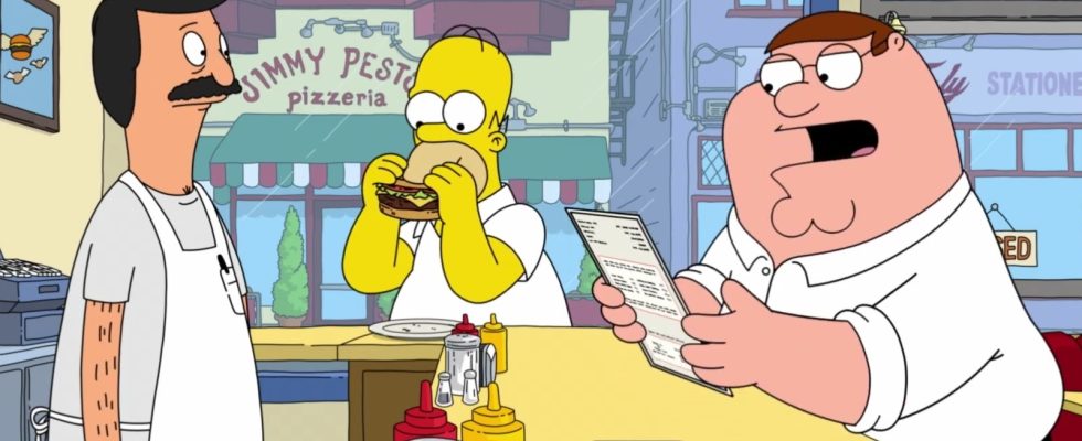 Family Guy, The Simpsons et Bob's Burgers entrent en collision dans une nouvelle scène de l'épisode croisé