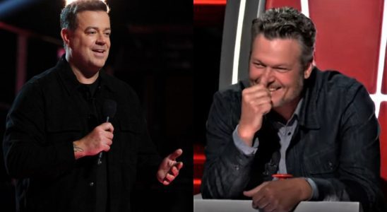 Carson Daly and Blake Shelton on The Voice.