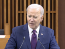 Le président américain Joe Biden s'adresse au Parlement canadien.