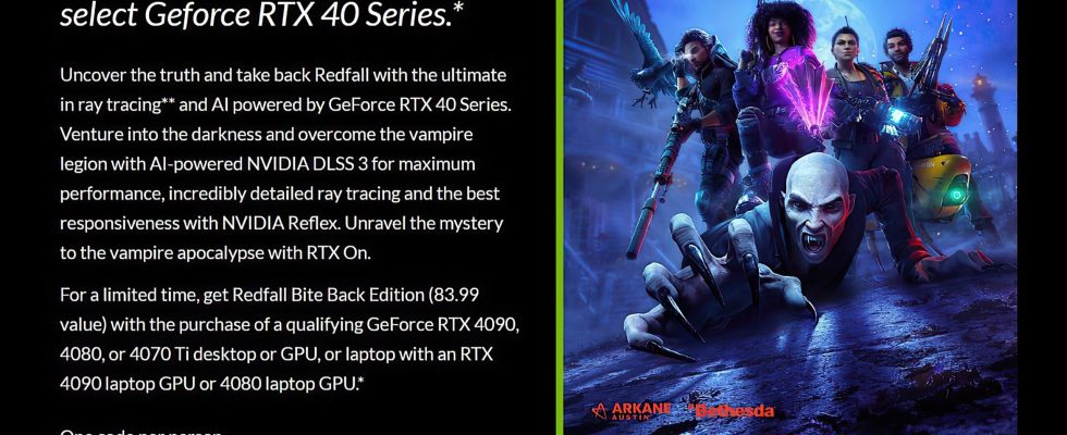 Redfall prendra en charge NVIDIA DLSS 3, Ray Tracing et Reflex ;  Sera fourni avec les GPU RTX 40