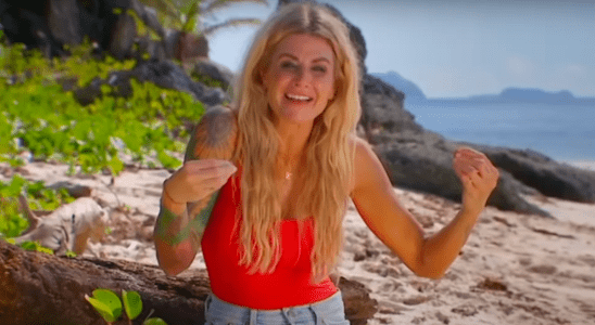 Carolyn talks on the beach during her intro interview for Survivor 44.