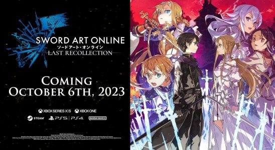 Sword Art Online : Last Recollection sort le 5 octobre au Japon et le 6 octobre dans le monde