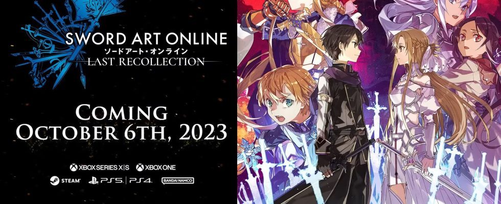 Sword Art Online : Last Recollection sort le 5 octobre au Japon et le 6 octobre dans le monde