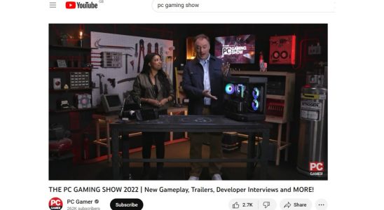 YouTube screenshot of the PC Gaming Show stream