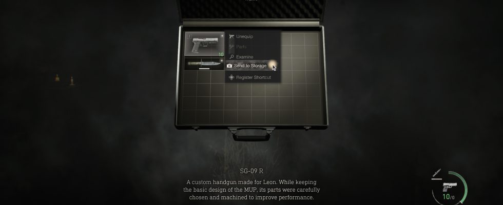 Here is the full answer to whether there is a way to store weapons in the Resident Evil 4 remake and how to do it weapon parts First Aid Spray