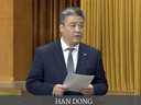 Capture d'écran de la démission de Han Dong du caucus libéral.