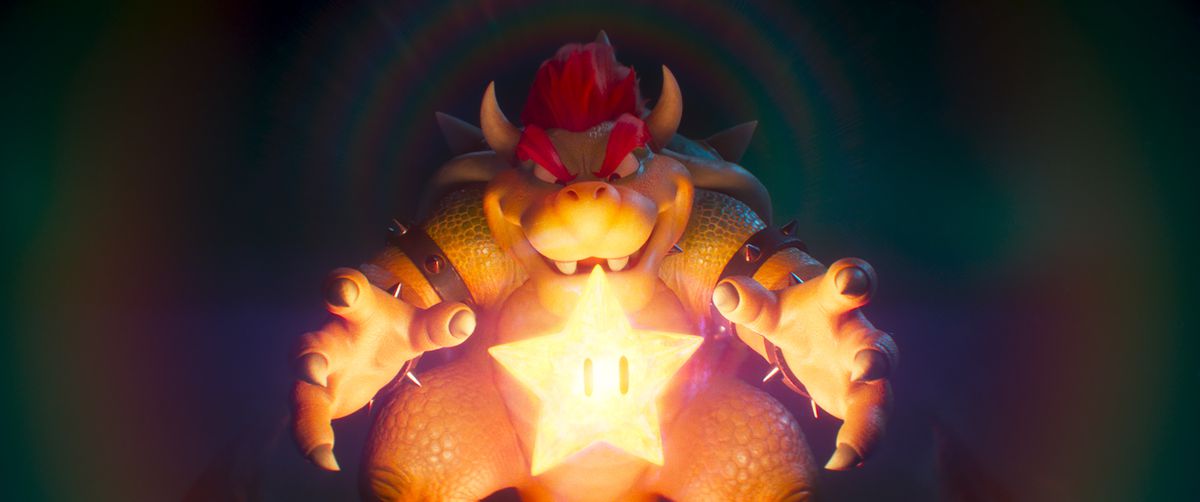 Bowser émerge des ténèbres pour réclamer une super étoile dans le film Super Mario Bros.