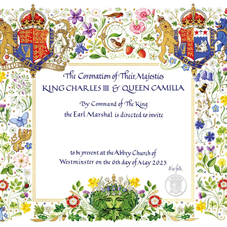 L'invitation au couronnement comprend le titre 'Queen Camilla' - Buckingham Palace